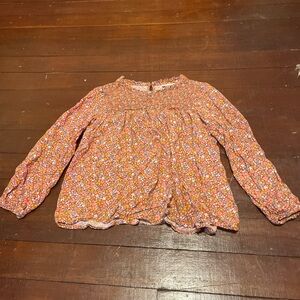 Cat & Jack XS dark orange floral blouse